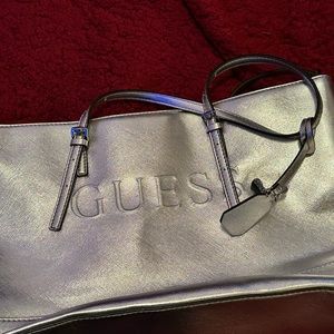 Silver Guess tote bag